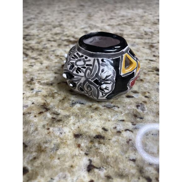 Terra Cotta Hand-Painted Mini Jack O Lantern Pumpkin Figurine - Picture 3 of 11